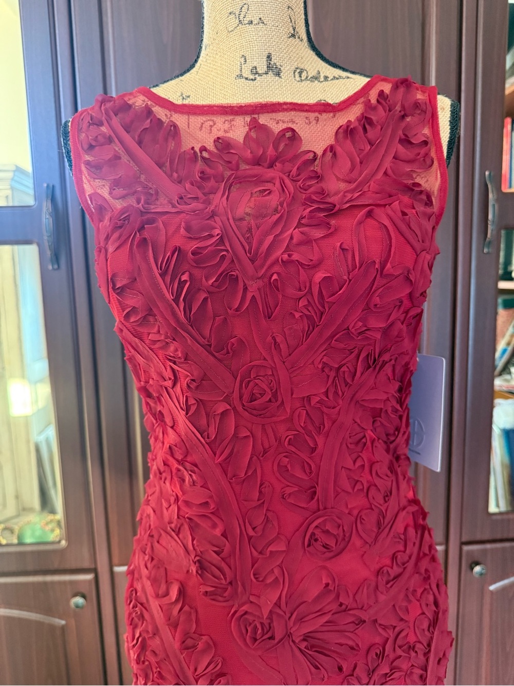 JS Collections Red Embellished Maxi Dress - Picture 4 of 8